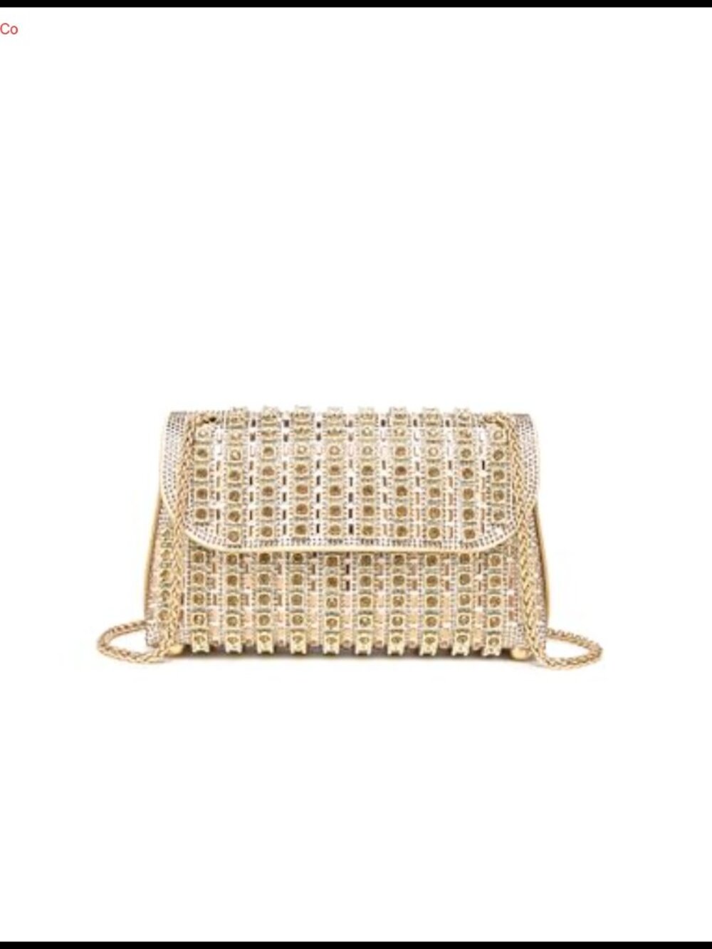 Rhinestone Crystal Evening Clutch Geometric Chain Party Bag for Women